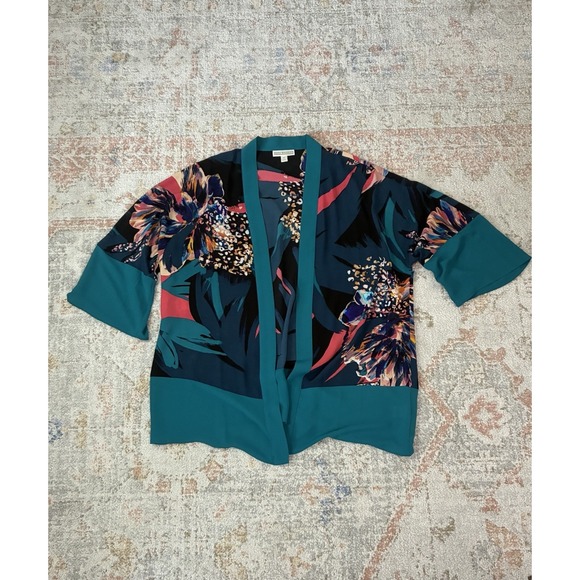 Dana Buchman Tops - Boho Floral Kimono Dark Romantic Coquette XL